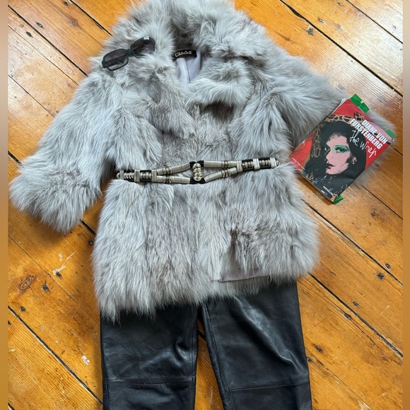 Geruine Grey Fur Coat. Three Quarter Sleeve, Notch Collar Fitted‎ Jacket - Picture 1 of 5